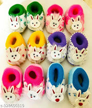 Assorted Soft New Born baby Booties, Infant Booties, Baby Boy Shoes, Baby Girl Shoes (Pack of 6, 0-9 Month old, Colours and print may differ)
