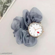 Stylish scrunchies whit rubber band women watch