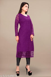 Women Net Slub Straight Kurti Women || Net Slub Kurta Set for Women || Casual Kurta Set || Occasional || Festival || Indian Straight Kurti