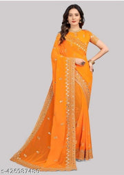 EMBROIDERY MIRROR SAREE