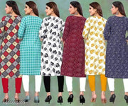 Women Printed Crepe Kurti (Combo Of 5)