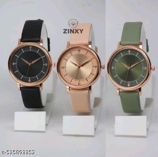 Best Quality Festive Season Flower Designer Round Dial Attractive Leather Belt women watches combo pack of 3 combo wathces for women stylish girl watches combo pack of 3 analog watches wrist watches combo watches