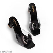 College Girls Heels Sandals | Womens Transparant Heel Slipper | Women Block Heel Sandal | Sandal for Women | Casual Heel Sandal | Women Slipper