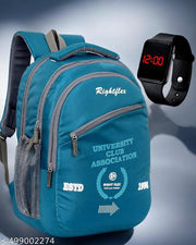 Stylish 35L Waterproof Laptop Backpack for Men & Women - Office, School, college, with free LED watch 001
