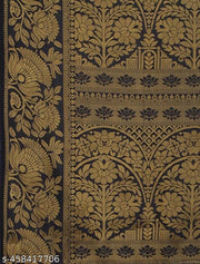NEW BANARASI SILK SAREE WITH UNSTICHED TASSELS & LATKAN