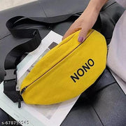 Fancy Waist Bag Cross Body Shoulder Chest Sling Travel NONO N89 for Women Ladies Girls Money Belt Fanny Pack Passport Pouch SportsTrekking Running Jogging Walking Cycling (Yellow)