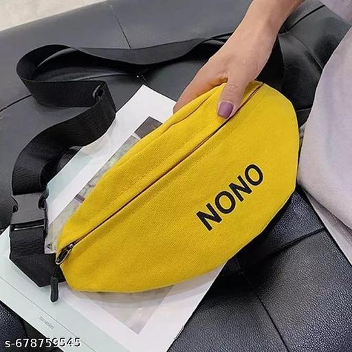 Fancy Waist Bag Cross Body Shoulder Chest Sling Travel NONO N89 for Women Ladies Girls Money Belt Fanny Pack Passport Pouch SportsTrekking Running Jogging Walking Cycling (Yellow)