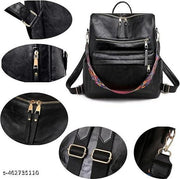 Craftwood Stylish Suede Leather Anti Theft Women's Fashion Backpack | Sling | Shoulder | Handbag | Ladies Purse | College Bag for Girls | Crossbody | Casual | Daypack