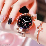 Magnetic Chain magnet strap mash Watch Women watch Classy Heart Butterfly watch Black Girls Unique watch Women chain birthday gift Watch Analog Black watch hand watch new beautiful Girls Watch