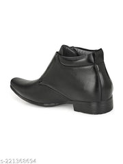 Men's Black Synthetic Leather Derby Formal Shoes - MRJ143