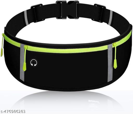 Running Waist Belt for Women & Men Sweat Rainproof Phone Holder with Adjustable Strap & 3 Pockets Headphone Hole WaistBag for Phone-Sports, Yoga, Workout & Outdoor Activities (3 Pocket Black)