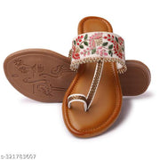 Kolhapuri style flats for women White