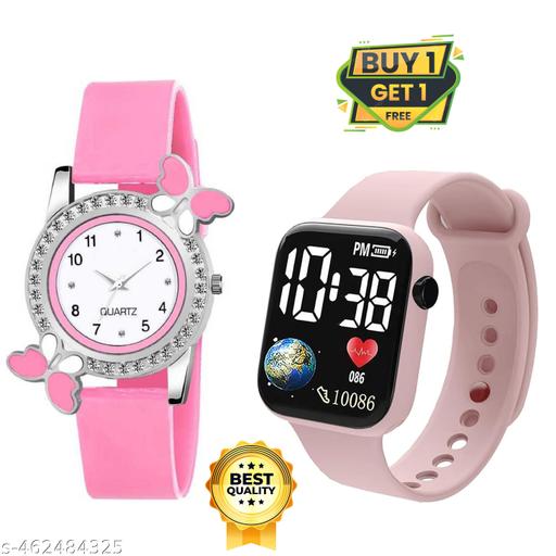 Analogue Girls Watch Sweet Heart with Digital watch Combo for Girl's & Women's Watch Pack of 2