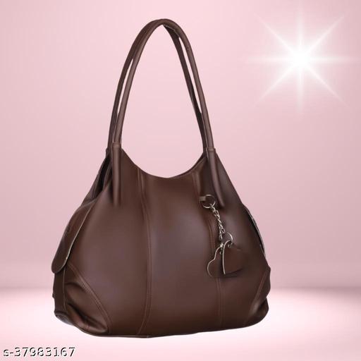 Women Brown Shoulder Bag With 2 Compartment Stylish Handbags For Women's Ladies Handbag New Trendy & Fancy Bags Shoulder Bags Use College Office Travel & Party  etc