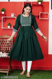 rayon kurti embroidered