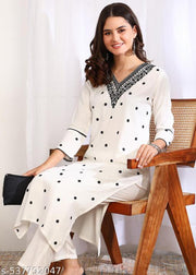 EMBROIDERED SEQUIN STRAIGHT KURTI
