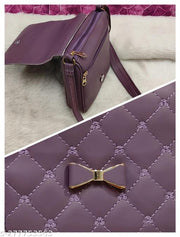 Elegant stylish Purple Women PU sling bags/Full hand work bag/sling bag for women/party wear bag for women/long bag for women/wedding bag for women/Small sling bags/Premium PU leather sling bags for women