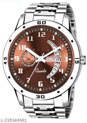 Stainless Steel Strap Day Date Analog Watch For Men