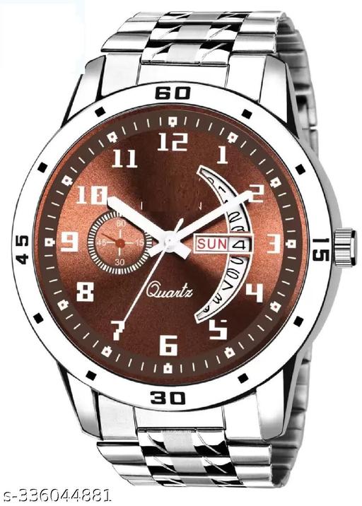 Stainless Steel Strap Day Date Analog Watch For Men