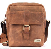 LANDMINE Crossbody Genuine Leather Sling Bag For Men Tan | Messenger bag | Shoulder Bag - Travel Bag Adjustable Strap