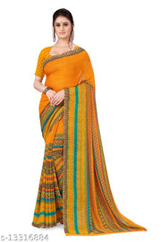 Anand Sarees Printed Georgette Saree with Blouse Piece