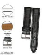 Black 22mm Genuine leather Strap For Watch and Smart Watch for All 22mm