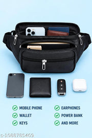 Men’s Premium Multi-Pocket Waist Bag | Crossbody Belt Bag | Travel & Daily Use