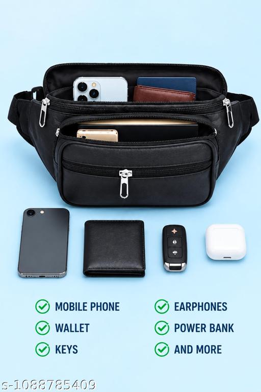 Men’s Premium Multi-Pocket Waist Bag | Crossbody Belt Bag | Travel & Daily Use