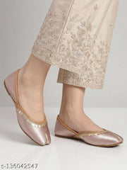 YEPPLO Women's and Girl's Handmade Ethnic Jutti,Lace work on Upper,Traditional Mojari and Jutis