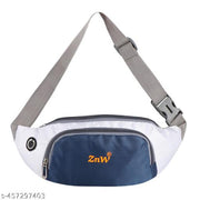 ZnW Stylish Chest Crossbody Travel Bags Fanny Pack |Waist Pouch(W.B-007-Blue-White) Waist bag  (Blue, White)