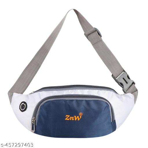 ZnW Stylish Chest Crossbody Travel Bags Fanny Pack |Waist Pouch(W.B-007-Blue-White) Waist bag  (Blue, White)