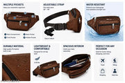 Latest Men Women Leather Waist Pack Travel Bags For MoneyY| Belt| Cards |Mobile| Documents| Kit| Books and Bills Dairy Pouch Cross Side Bag For Men Women .With Belt Stylish Small Luggage Accessories Bag I Waist Bags I Fanny pack.