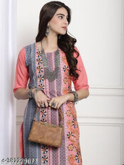Polyster/Crepe fabric-combo kurti for women with lowest price & Best Quality kurti (pack 2)