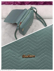 Attractive women Green PU sling bags/Premium PU leather sling bags for women/Small Sling bags/party wear and wedding bag for women
