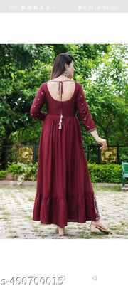 Anarkali kurti maroon 9