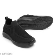 Men’s Slip-On Running Shoes | Lightweight Sports Sneakers with Memory Foam Cushioning | Walking, Gym, Jogging, Training (Black)