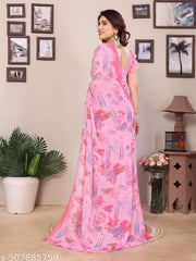 Daily Wear Bollywood Style Abstract Printed Saree For Women with Unstitch Blouse Piece