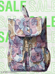 Trendy Girls Printed Backpack Floral Print