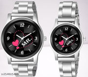 Skylark Mr & Mrs Stainless Steel Chrome Men & Women Analog Watch - For Couple