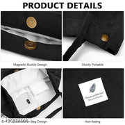Women Corduroy Tote Bag | Canvas Shoulder Shopping Bags For Ladies | Eco friendly And Washable Shoulder Handbag | Large Capacity Bag For Grocery And Travel | School Work And Casual Occasion Tote Handbag