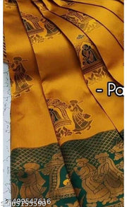 Premium Kanjeevaram Silk Saree for Women with Big Zari Border Woven Wedding Party Wear Saree with Blouse Piece