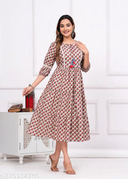 Woman Cotton Floral Printed Anarkali Kurta