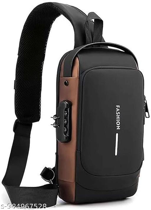 ORIFAB Men's Black Chest Bag | Stylish Crossbody Sling Bag for Men | Multipurpose Travel Chest Bag | Adjustable Shoulder Bag for Daily Use, Travel, Office, Riding & Outdoor Activities