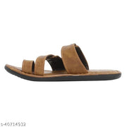 Khaki Solid Comfort Sandals For Men