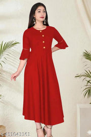 Unique Stylish Rayon Round Neck Long Kurti