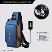 Smart Cross Body Bag with USB Port and Secure Anti-theft Lock.