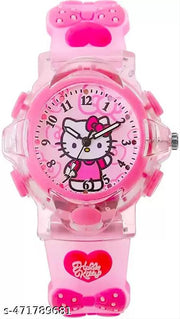 Analog Dial Cartoon 3D Printed Strap & Glowing Light Transparent Watch for Kids (Age:3-10 Years) NEW DESIGN