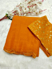 Simmer saree with double aarko and  heavy embroidery work blouse
