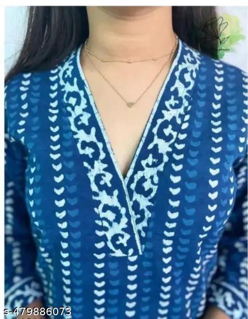 NEW EMBORDE INDIGO SINGLE KURTI/New Pink kurti/White Pink Single Kurti /Kurti under 300/Stylish Kurti/New Kurti/Kurti for Women/Kurti For Ladies/v neck kurti/ v neck kurti set /kurti for women
