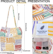 MOMISY Women Corduroy Tote Bag with Handle and Strap Belt Girls Shoulder Handbag Shopping Bag Travel for Daily Use Mother Work Beach and Grocery